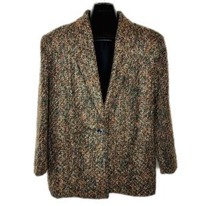 Vintage Wool Blend Made in USA Academia Boss Babe BOUCLE Blazer 16 Petite